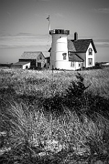 Stage Harbor Lighthouse Missing Lantern on Cape Cod - BW